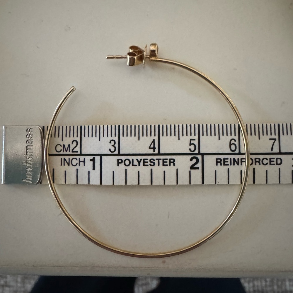 14k Gold and Diamond Hoops - Picture 10 of 13